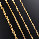 The Gold Rope Chain (Width 2mm/2.5mm/3mm/4mm/5mm/6mm )