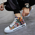 Harajuku Graffiti Print Canvas Sneakers