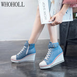 High Heel Top Canvas Sneakers