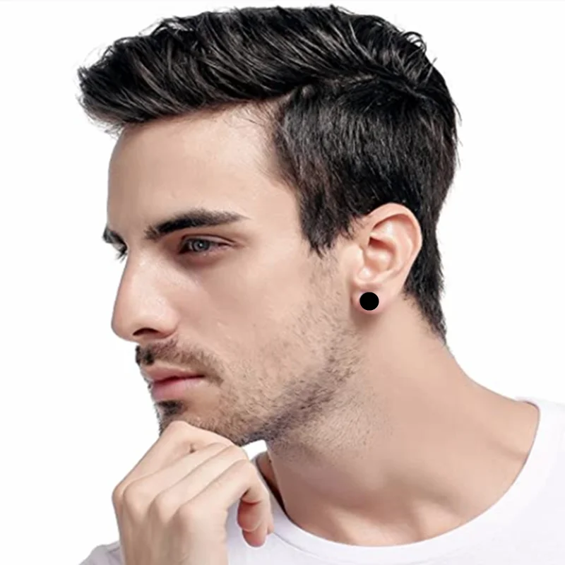 3-14mm Round Men Earrings