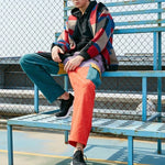 Vintage Color Block Patchwork Pants