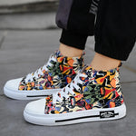 Harajuku Graffiti Print Canvas Sneakers