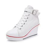 High Heel Top Canvas Sneakers