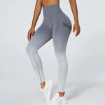 Casual Gradient Patchwork Fitness Leggings