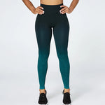 Casual Gradient Patchwork Fitness Leggings