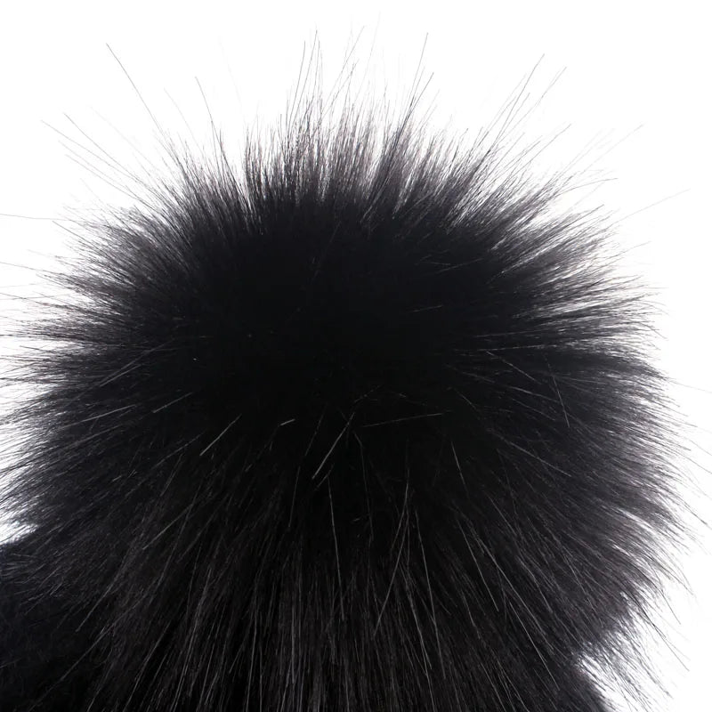 Fashionable Faux Fur Snapback with Pompom Ball