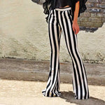 Elegant Black Vertical Striped Pants