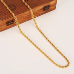 24k Gold Twisted Gold Rope Chain