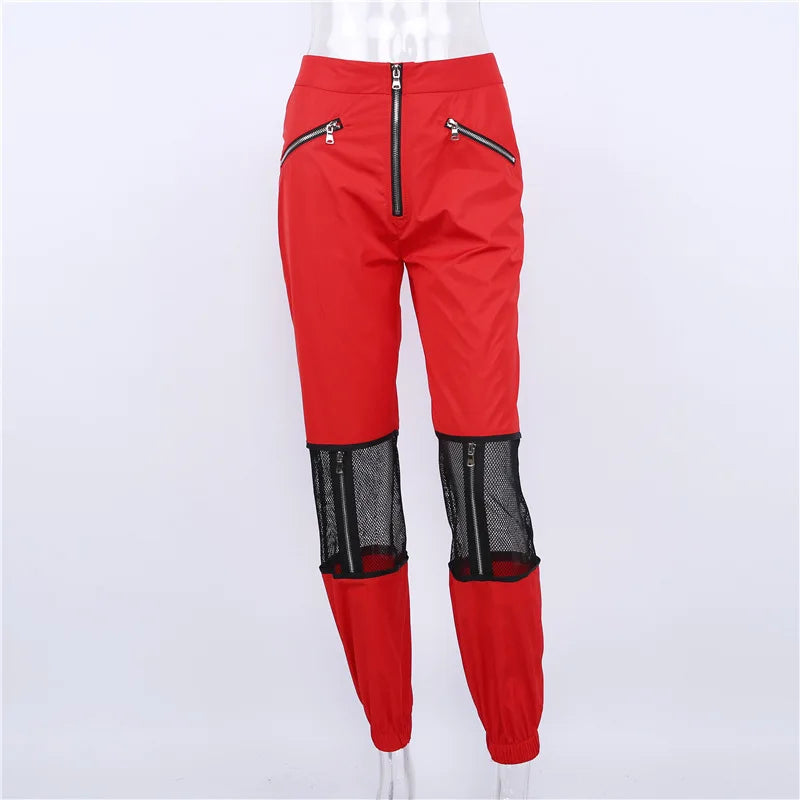 Red Loose Mesh Pants