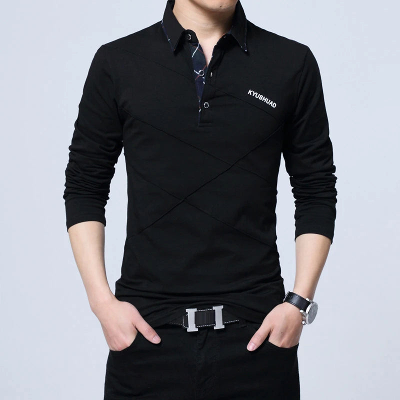 Plus Size Long Sleeve Polo Shirt