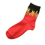 Red Flame Pattern Cotton Socks