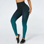 Casual Gradient Patchwork Fitness Leggings