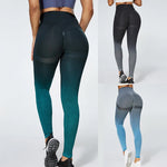 Casual Gradient Patchwork Fitness Leggings