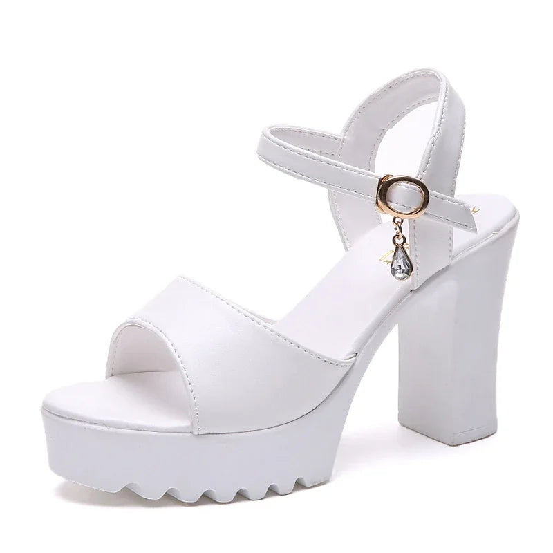 Buckle Slope Platform High Heels