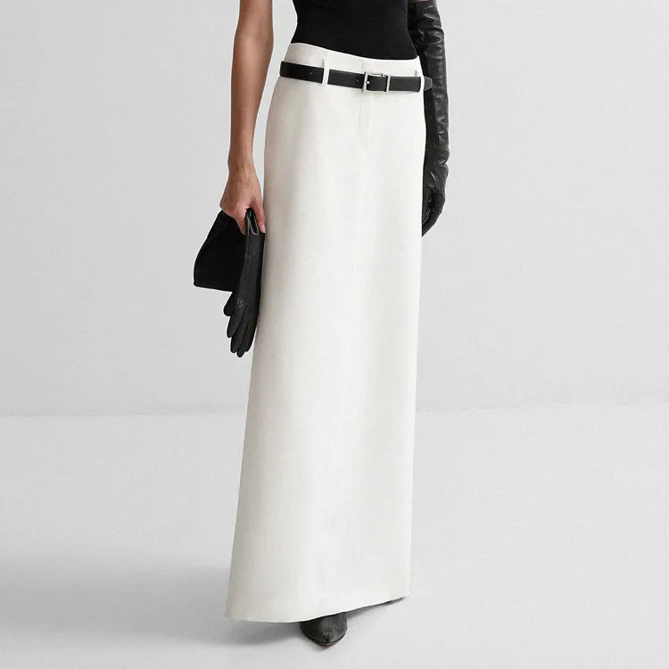 Casual White Straight Skirt