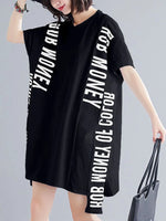 Letter Printed Bat T-shirt Dress