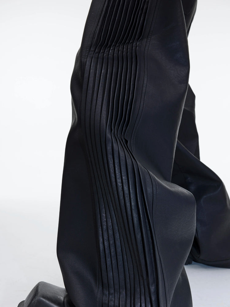 Pleated Leather Pants