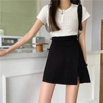 High Waist A-line Mini Skirt