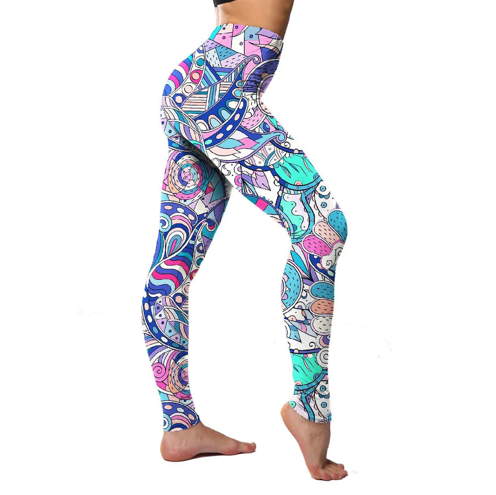 High Waist Paisley Printed Legging