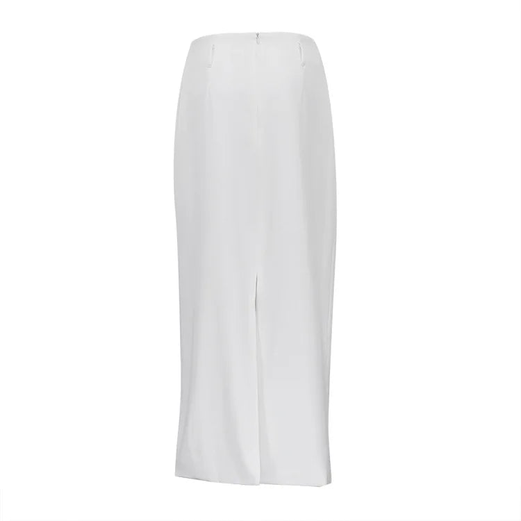 Casual White Straight Skirt