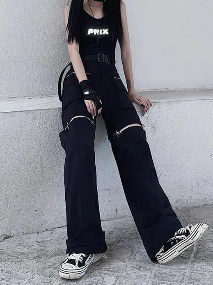 Oversize Hollow Out Wide Leg Pants