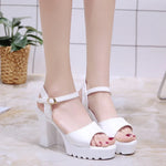 Buckle Slope Platform High Heels