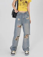 Fashionable Ripped Baggy Jeans