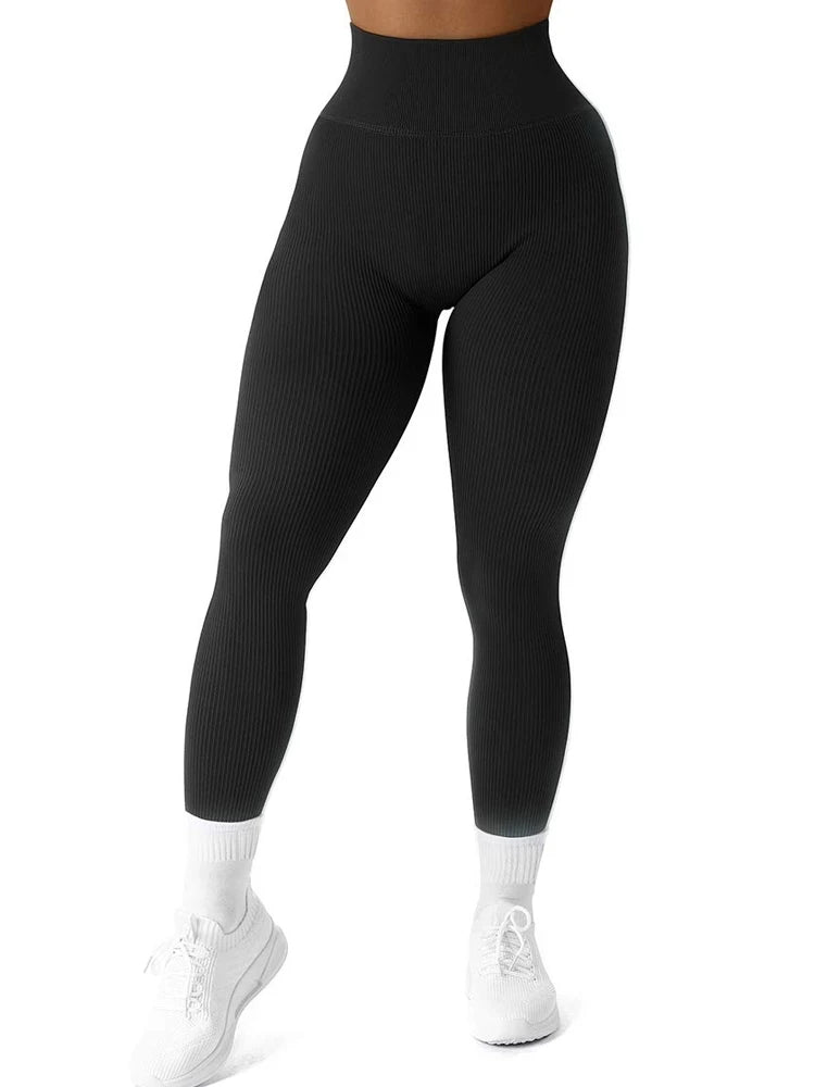 Ribbed High Waist Seamless Leggings