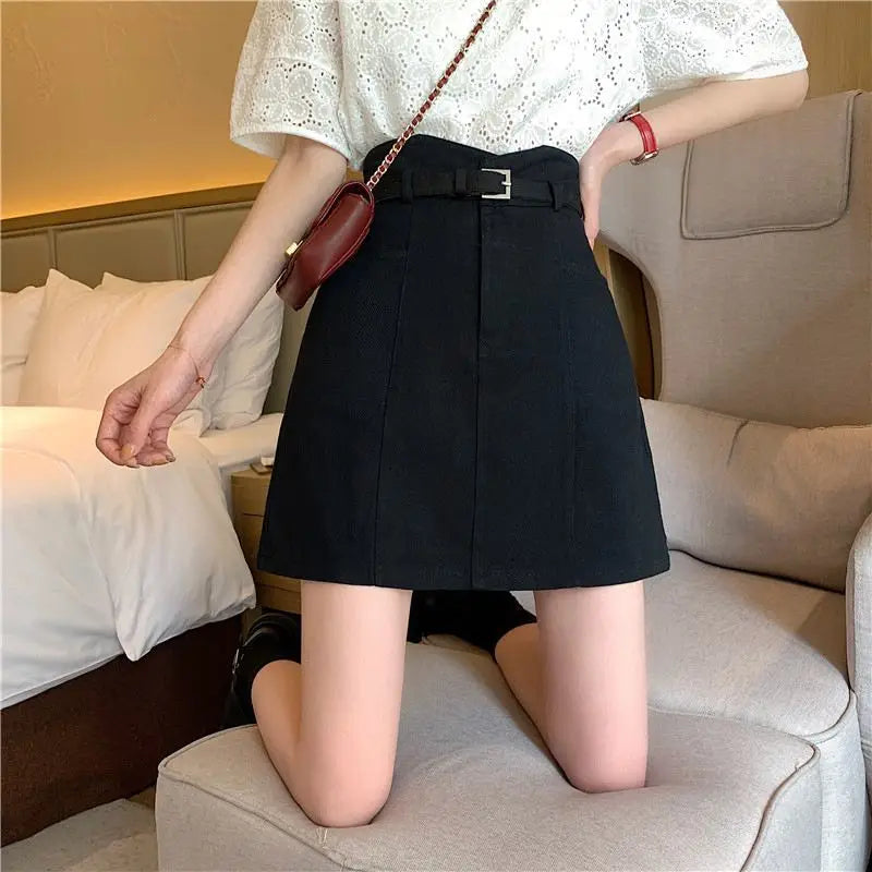 High Waist Plaid Pleated Skirt