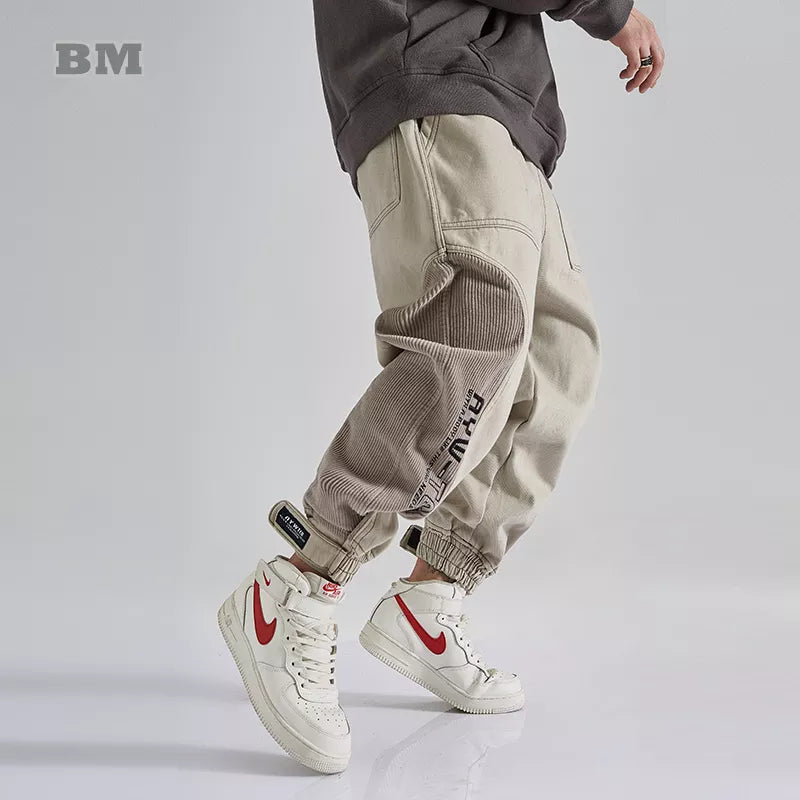 Corduroy Patchwork Casual Pants