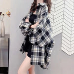 Y2K Retro Oversized Plaid Shirt